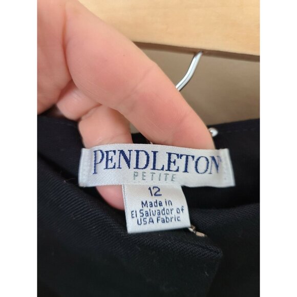 Pendleton Womens Wool Dress Pants Petite 12 Black Straight Leg High Rise - Picture 5 of 5